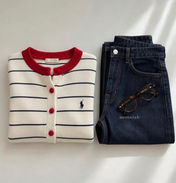 Hamptons Striped Cardigan