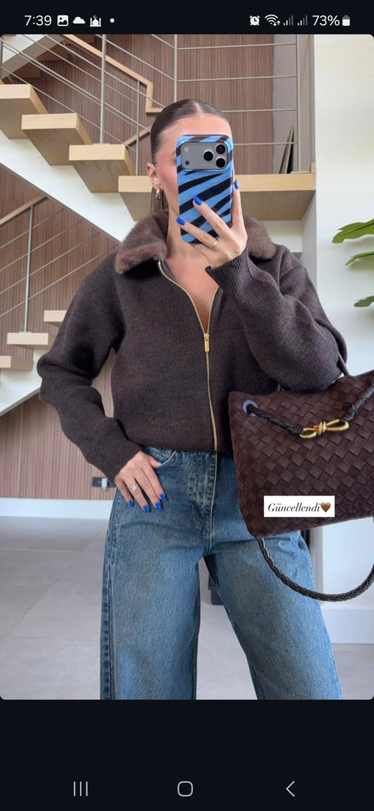 Sorrento Faux Fur Collar Cardigan