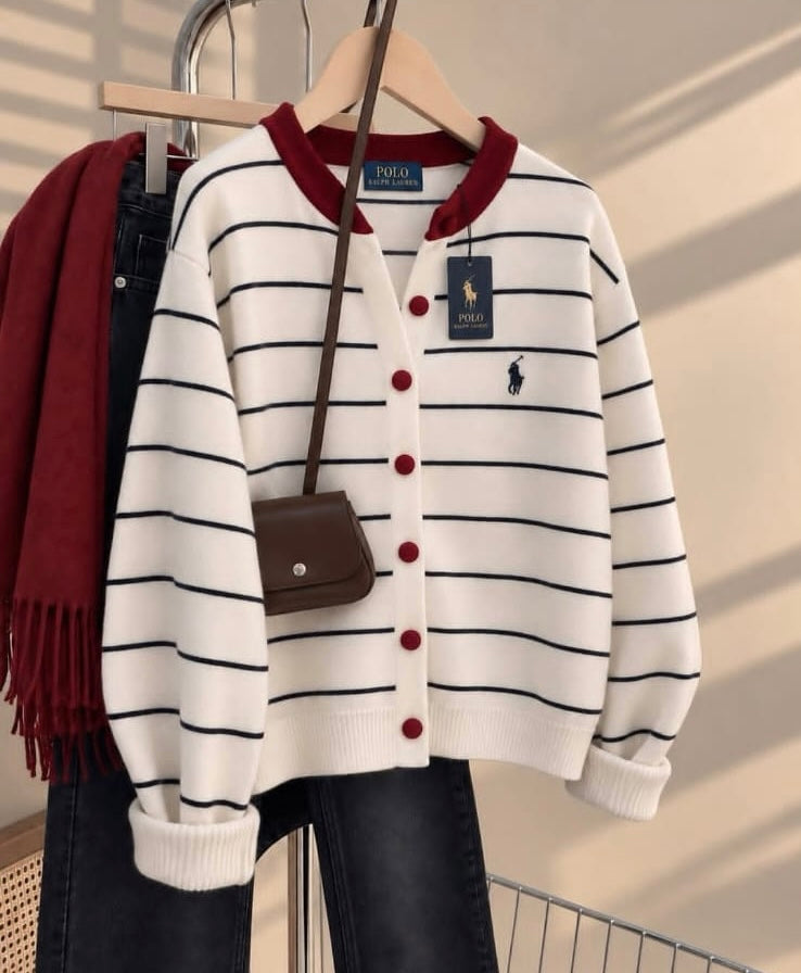 Hamptons Striped Cardigan