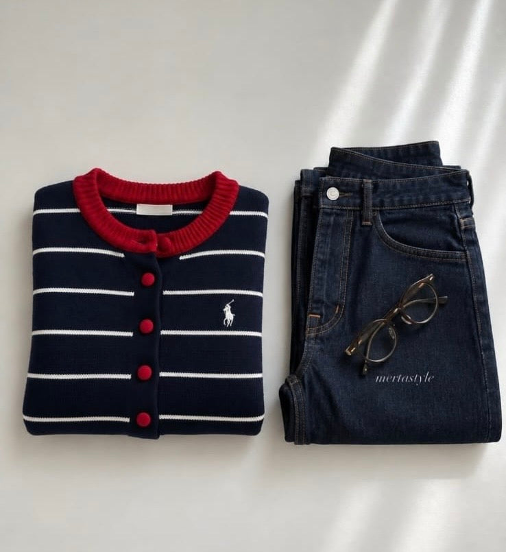 Hamptons Striped Cardigan