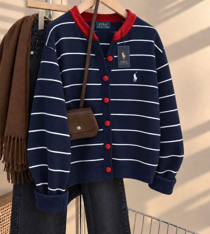 Hamptons Striped Cardigan