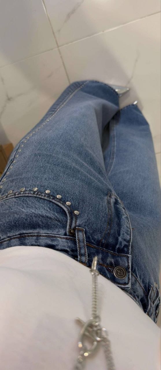 Rodeo Studded Wide-Leg Jeans
