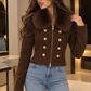 Sable Fur removable  Collar cardigan