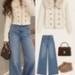 Sable Fur removable  Collar cardigan