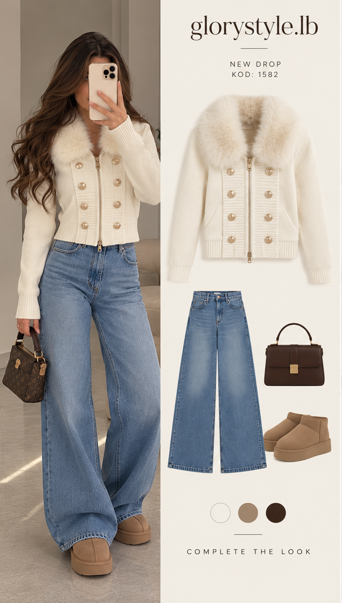 Sable Fur removable  Collar cardigan