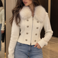 Sable Fur removable  Collar cardigan