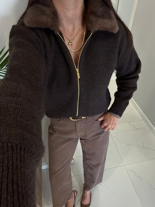 Sorrento Faux Fur Collar Cardigan